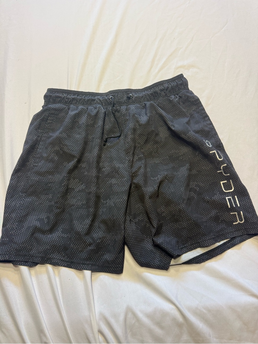 Spyder Men's Dark Gray Athletic Shorts with Side Logo